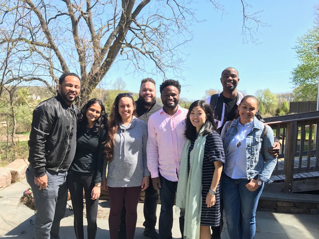 Holly and Kwame with friends