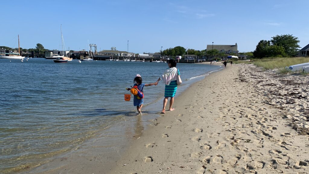 Walking on the beach