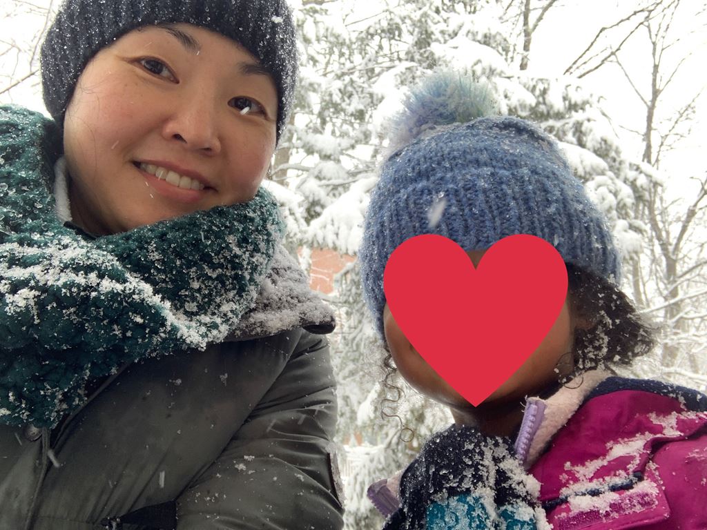 K and Holly in the snow