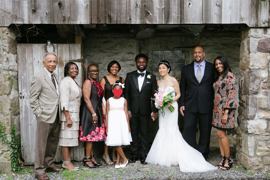 Family at Holly and Kwame's wedding