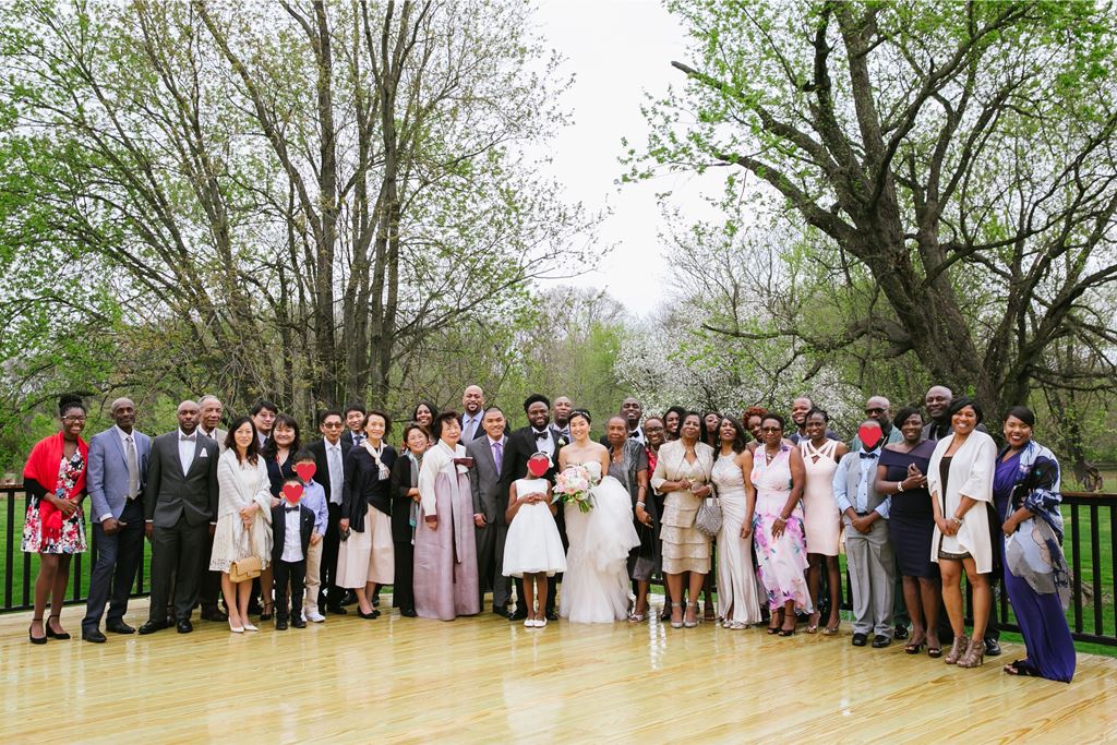 All family together at Holly and Kwame's wedding