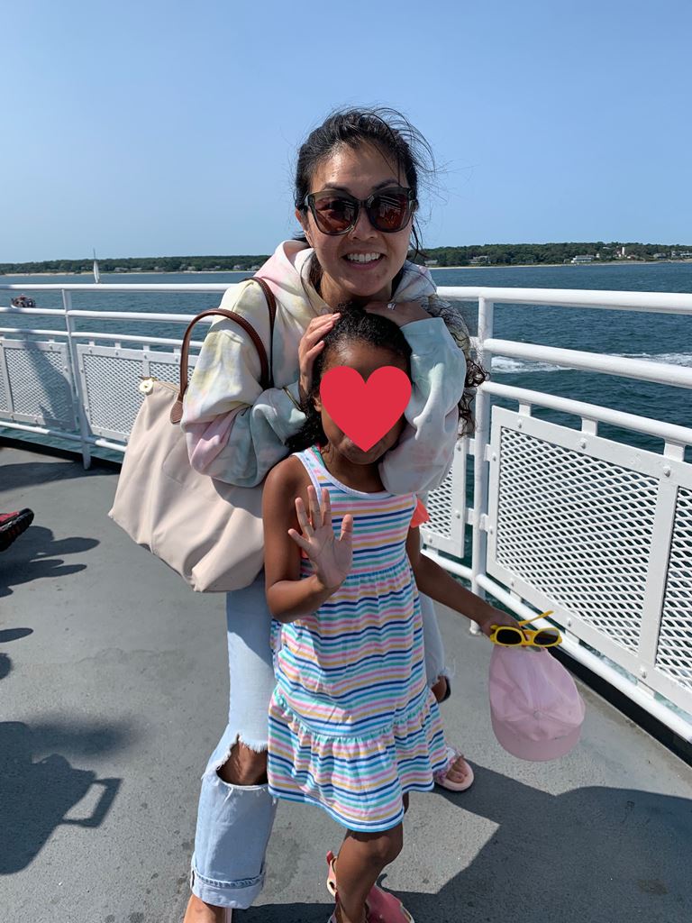 K and Holly enjoying a boat ride