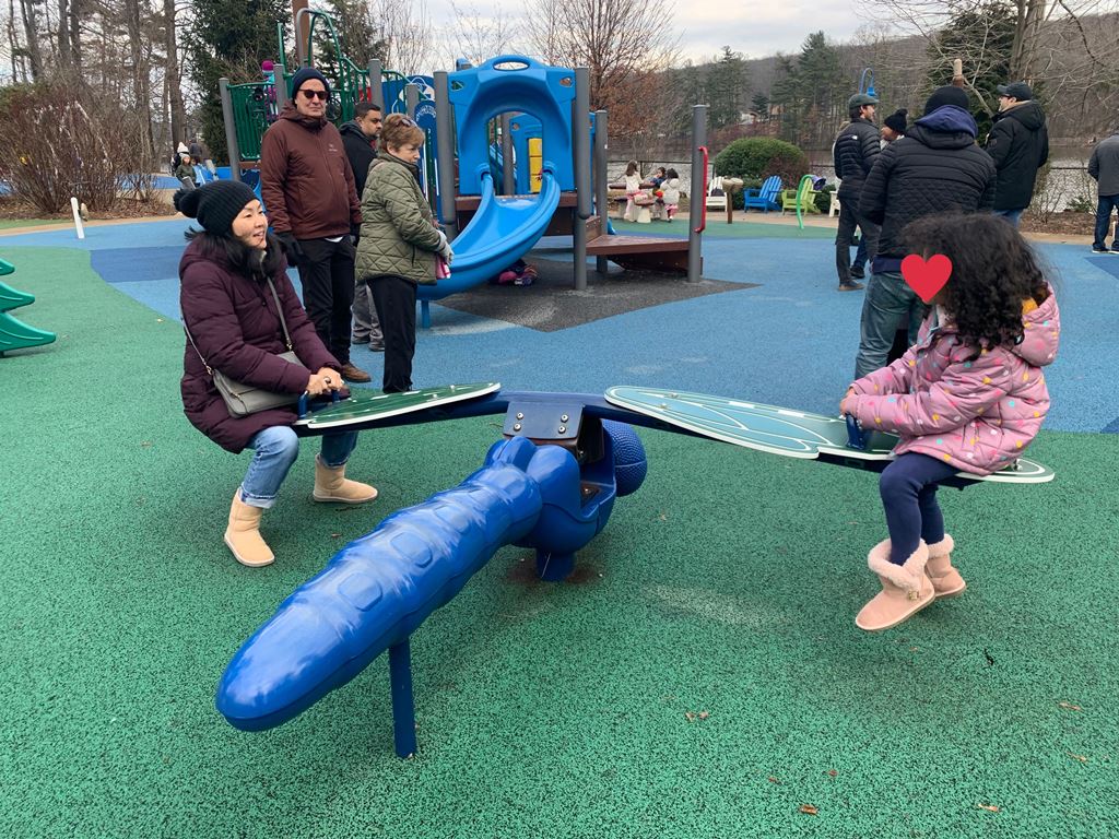 Holly and K playing in the park